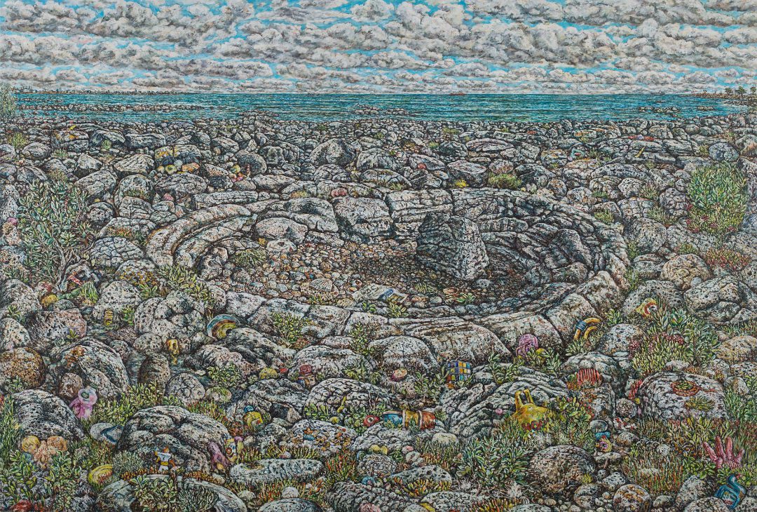 Alex Zubryn, A discarded geology 2015
oil on linen
200 x 300 cm
Winner of the 2016 People’s Choice Prize
